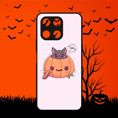 Halloween - Lămpă de dovleac drăguță cu pisică - Husă Honor 