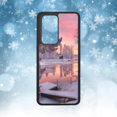 Iarnă - țărmul lacului înzăpezit - Husă Alte 