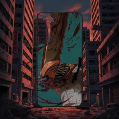 Chainsaw Man - Saw Head Close Up - Husă Samsung